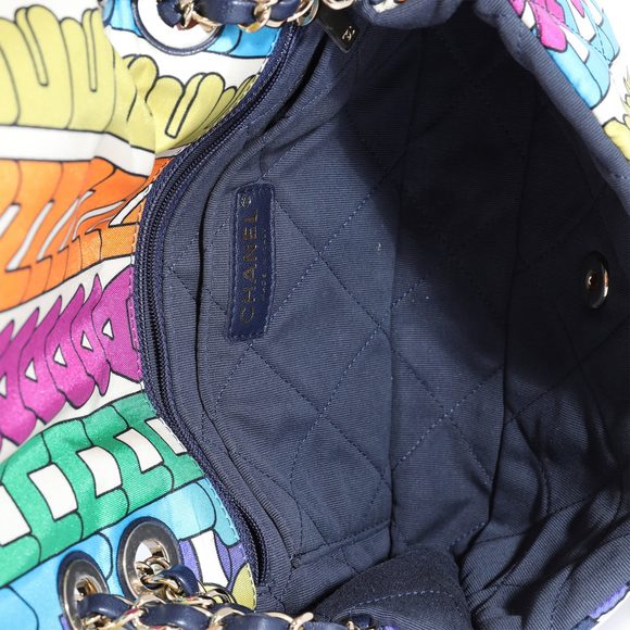 Chanel Rainbow Logo Nylon Single Flap Bag - Picture 6 of 7